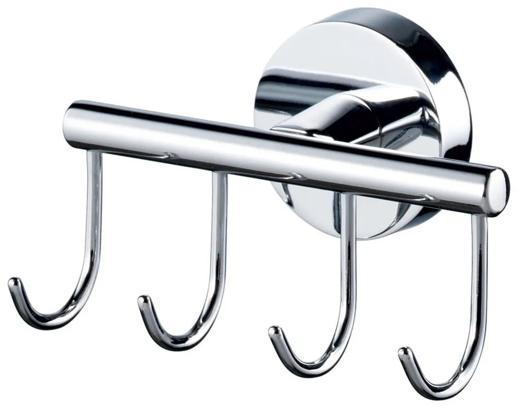 BISK Erga FOR YOU, 4 horgos törülközőtartó, króm, ERG-02943