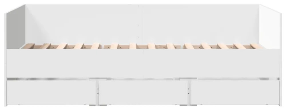 fehér kanapéágy fiókkal matrac nélkül 90x190 cm