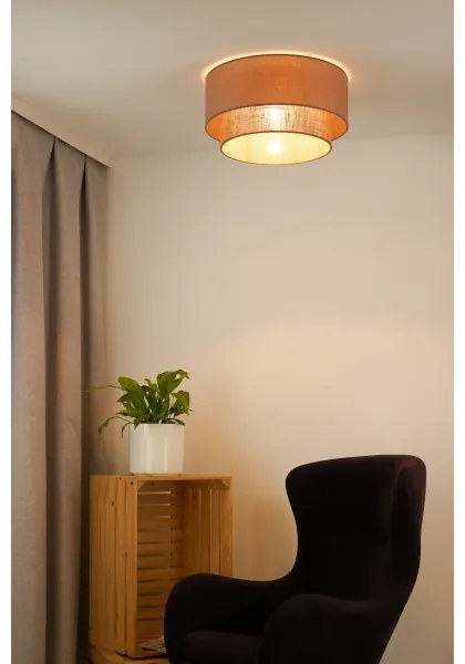 Duolla - Mennyezeti lámpa BOHO 1xE27/15W/230V átm. 45 cm bézs/barna