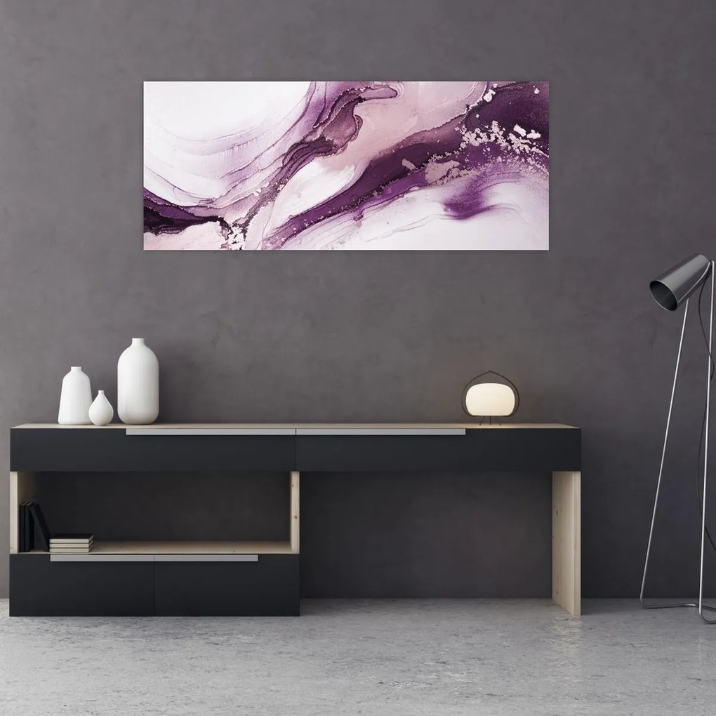 Kép - Lila folyadék művészet (120x50 cm)