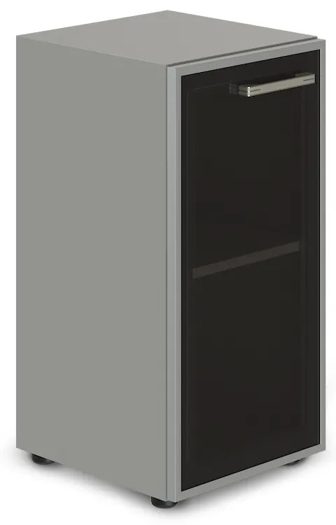 TopOffice Premium alacsony keskeny szekrény, bal, 39,9 x 40,4 x 80 cm, szürke
