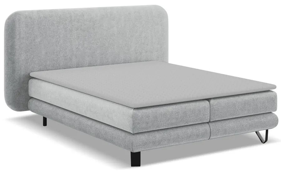 Világosszürke boxspring ágy 180x200 cm Ilima – Makamii