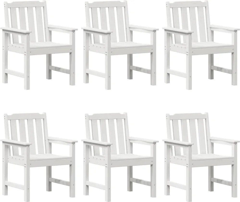 vidaXL Kerti Szék 6 pcs Fehér 65.5 x 59 x 88 cm Polietilén