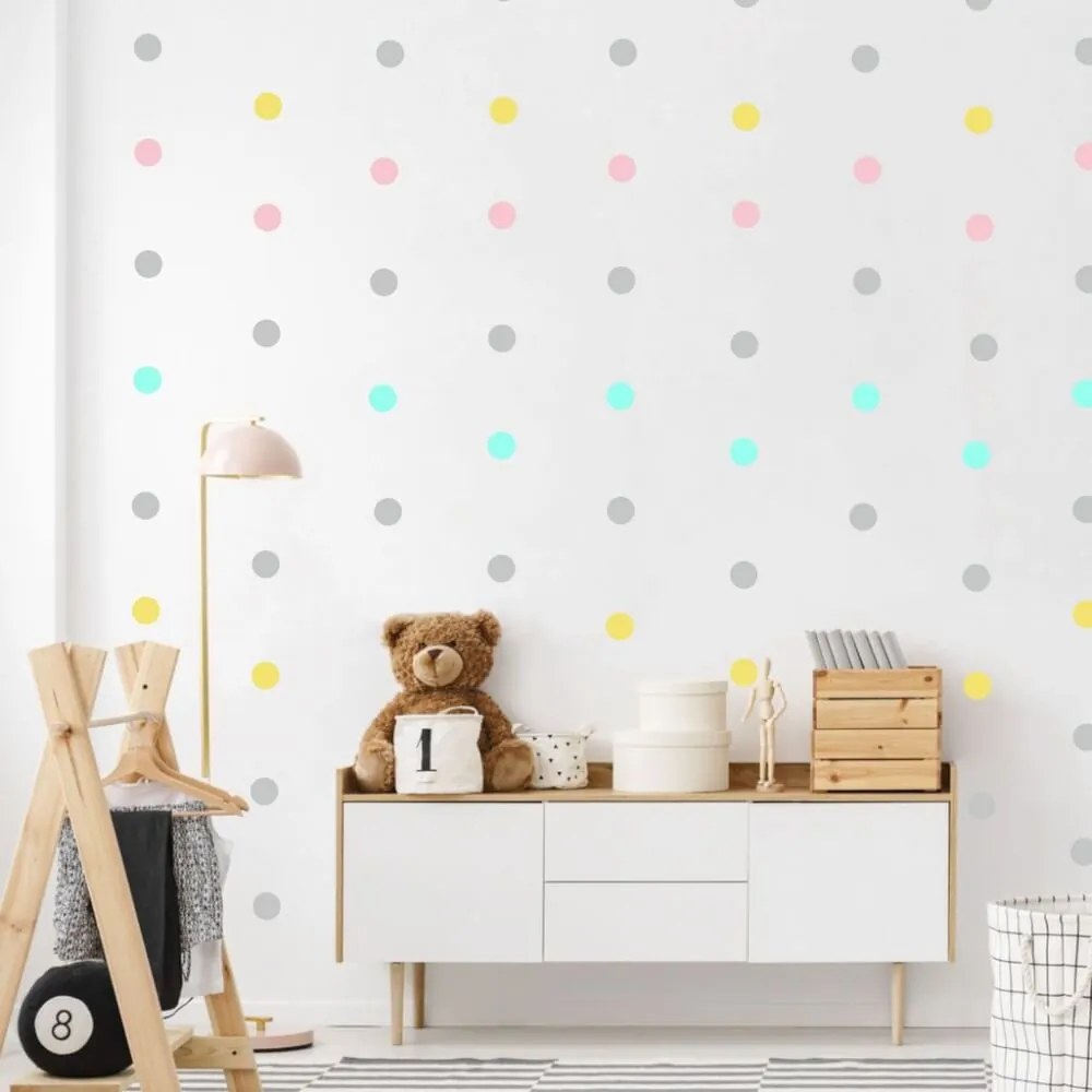 INSPIO Pöttyös fal pasztell színben