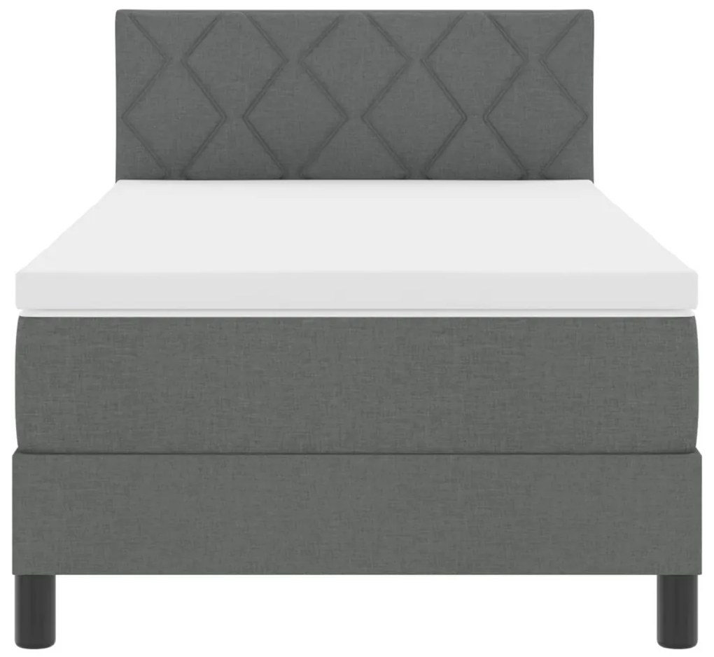 Boxspring Ágy Matraccal Sötét Szürke 100x200 cm Szövet