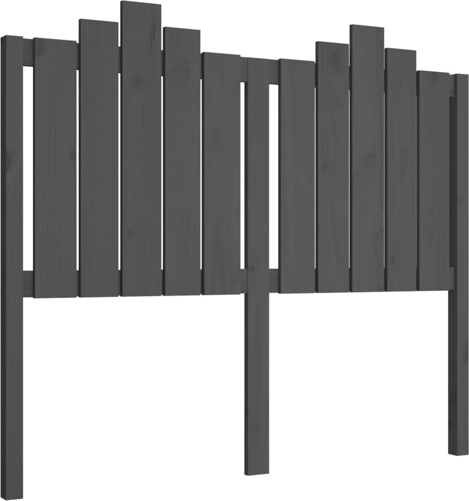 vidaXL szürke tömör fenyőfa ágyfejtámla 126x4x110 cm