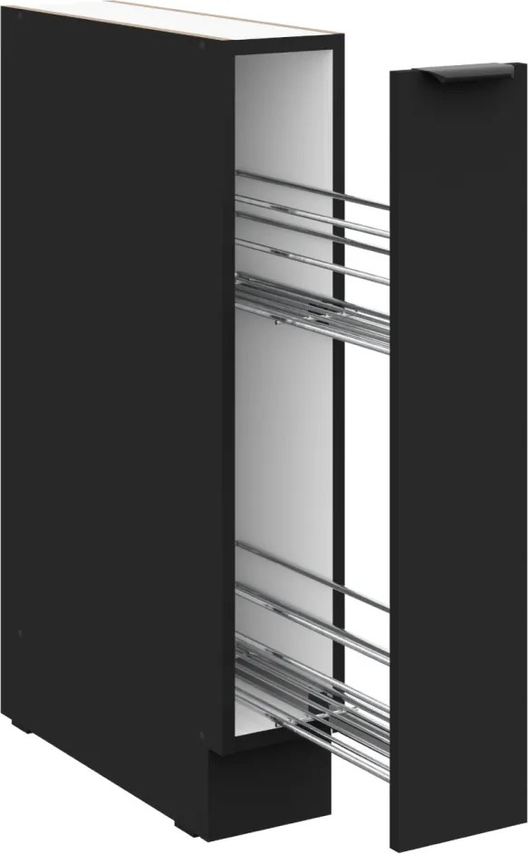 Alsó szekrény kihúzható kosárral, fekete, SIBER 15 D CARGO BB