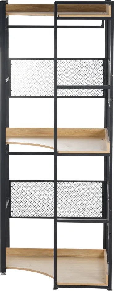 Sarokállvány polccal, tölgy/fekete, KILOS NEW TYP 5