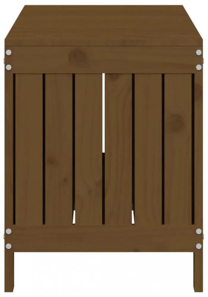 mézbarna tömör fenyőfa kerti tárolóláda 108x42,5x54 cm