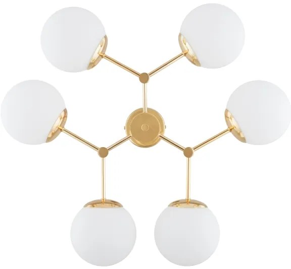 Csillár rúdon FOTON 6xE14/40W/230V arany/fehér