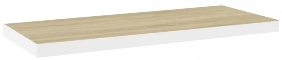 tölgyszínű és fehér MDF lebegő fali polc 80 x 23,5 x 3,8 cm