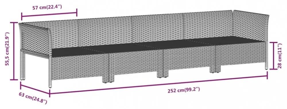 vidaXL 11 részes szürke polyrattan kerti ülőgarnitúra párnákkal