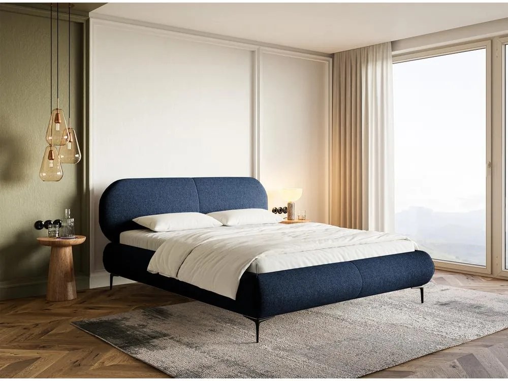 Franciaágy 180 cm Octave 180B (ágyráccsal) (tengerészkék + fekete). Akció -15%. 1099976