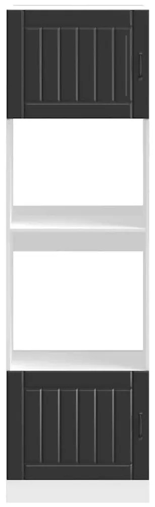 Lucca 2 db fekete színű szerelt fa sütőszekrények