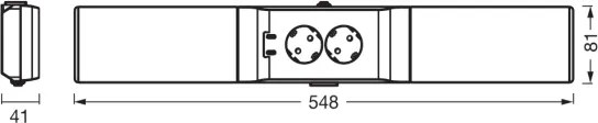 Osram - Dimmelhető LED szekrény alatti lámpa dugaljakkal UNDERCABINET LED/10W/230V fekete