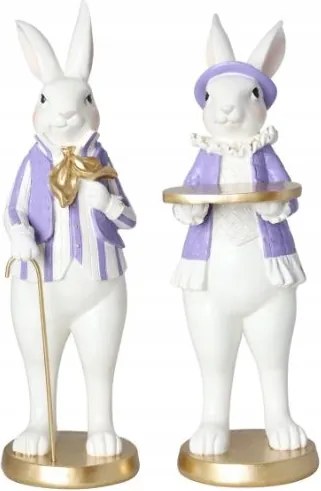 Álló nyuszi levendula-arany 31cm mix 1db