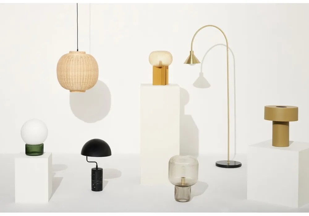 Barna asztali lámpa üveg búrával (magasság 42 cm) Pirum – Hübsch