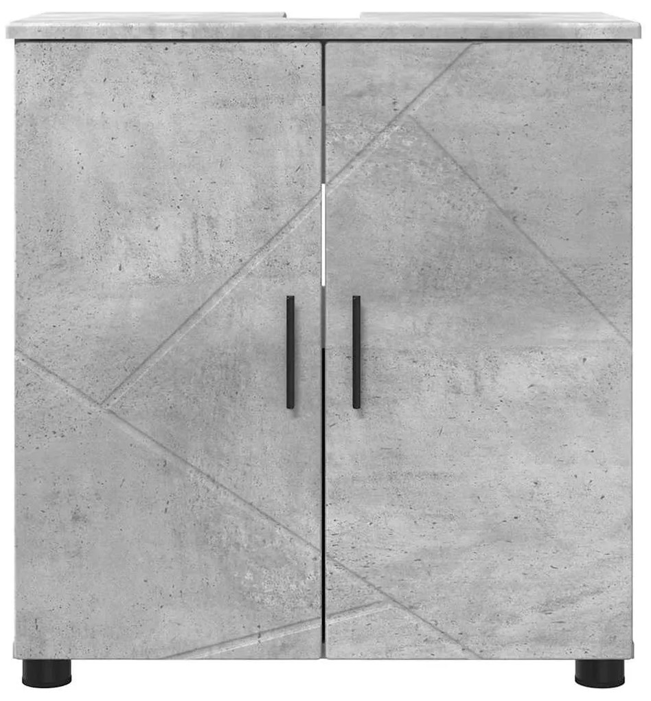 Fürdőszoba Székény ajtóval Beton szürke 61 x 35 x 64 cm Faanyag