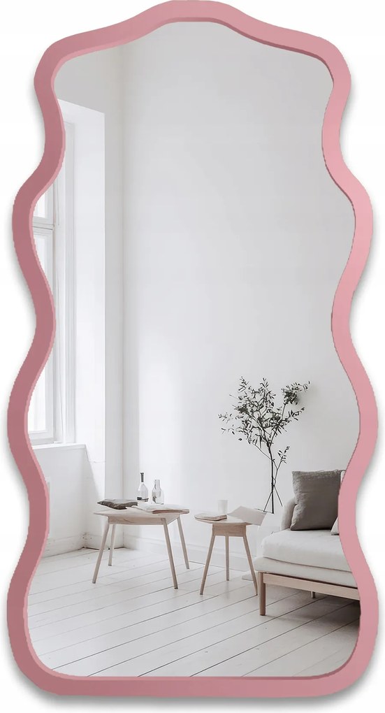 Blobs Nexus fali tükör rózsaszín Mdf keretben 50x94 hullámos