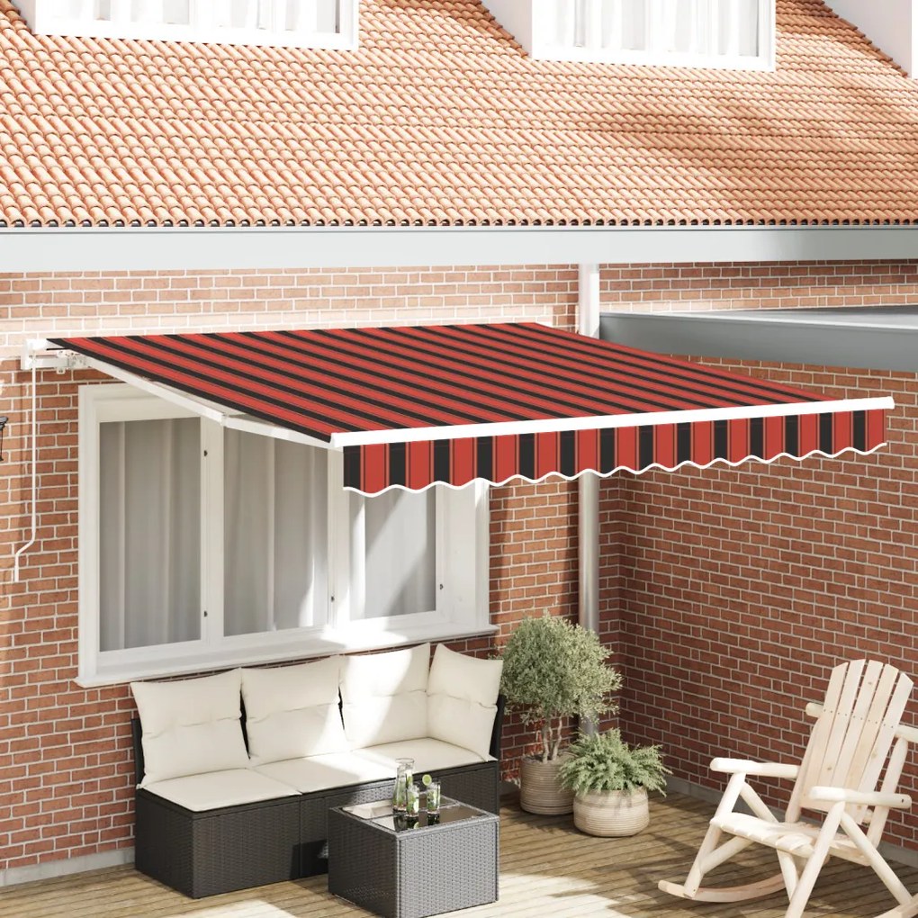 Kézi Behúzható Napellenző Narancssárga és Barna 300x250 cm