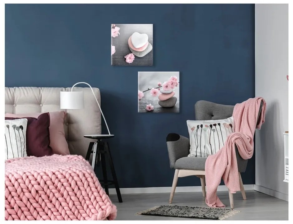 Glasspik Spa &amp; Zen Heart Stone kép, 30 x 30 cm - Styler