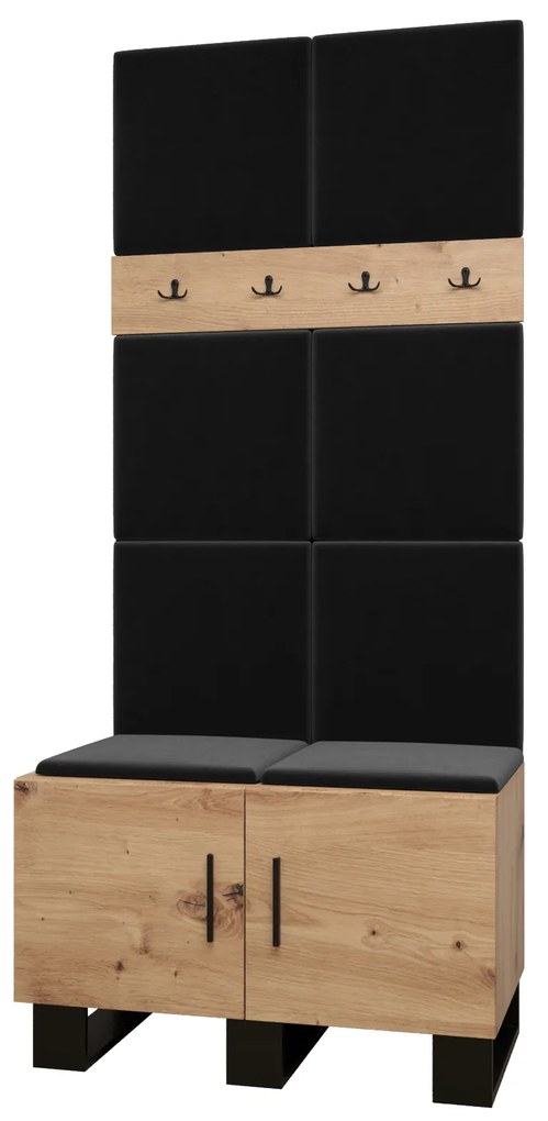 Előszobabútor Amanda 4 (artisan tölgy + fekete). 1085888