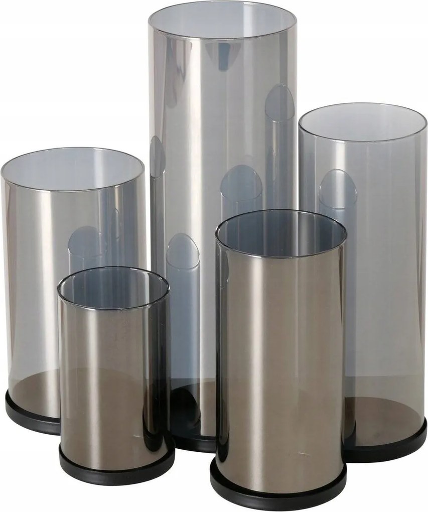 Ezüst gyertyatartó, fém, 4 db