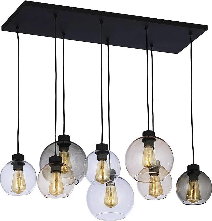 TK LIGHTING 2834 CUBUS Többágú Függesztett Lámpa Borostyán, Fekete, Grafit, Átlátszó E27 IP20