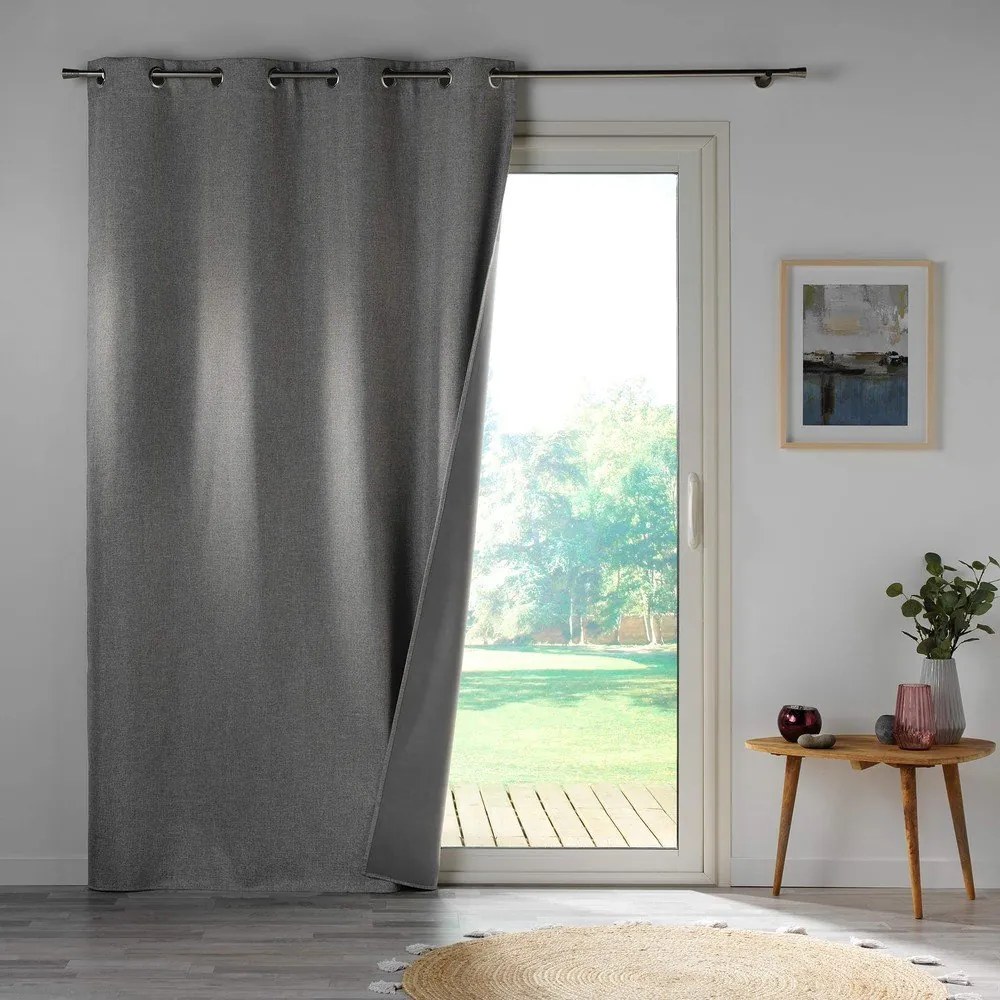 Világosszürke sötétítő függöny 140x260 cm Crepuscule – douceur d'intérieur
