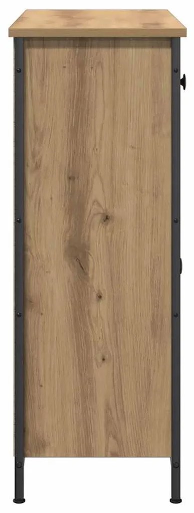 kézműves tölgy színű szerelt fa tálalószekrény 70 x 30 x 80 cm