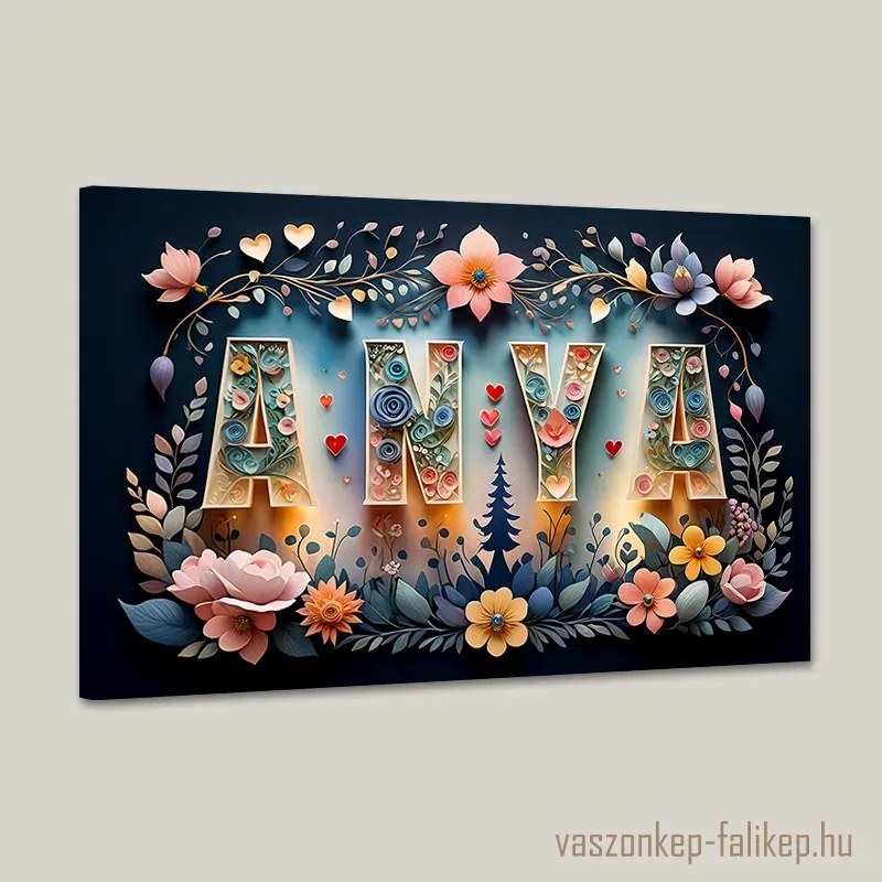 ANYA virágokkal 10 – Prémium vászonkép ajándékba 60x40 cm