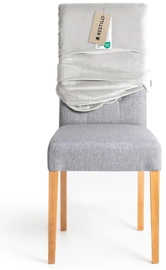 Világosszürke gumis szék huzat szett 4 db-os 48 cm Sento – Restilo