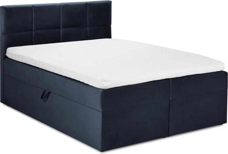 Mimicry sötétkék bársony kétszemélyes ágy, 200 x 200 cm - Mazzini Beds