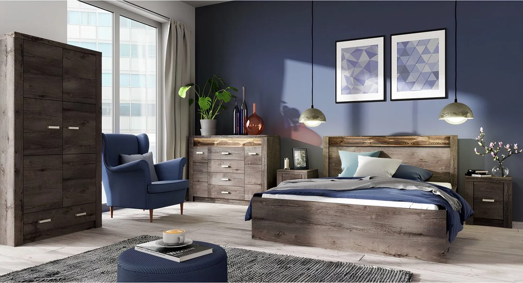 Vitrines szekrény, kőris sötét, INFINITY I-03