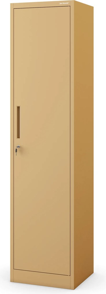 Keskeny fém irodai iratszekrény, bézs, 450x1850x400 mm: ALEX Fresh Style