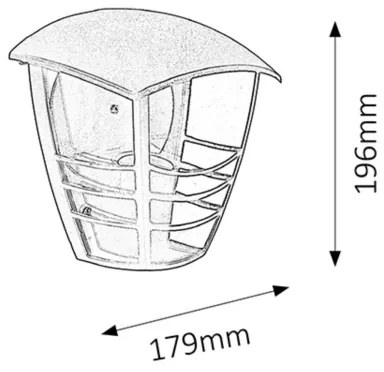 Rabalux 8570 - Kültéri fali lámpa MARSEILLE 1xE27/60W/230V
