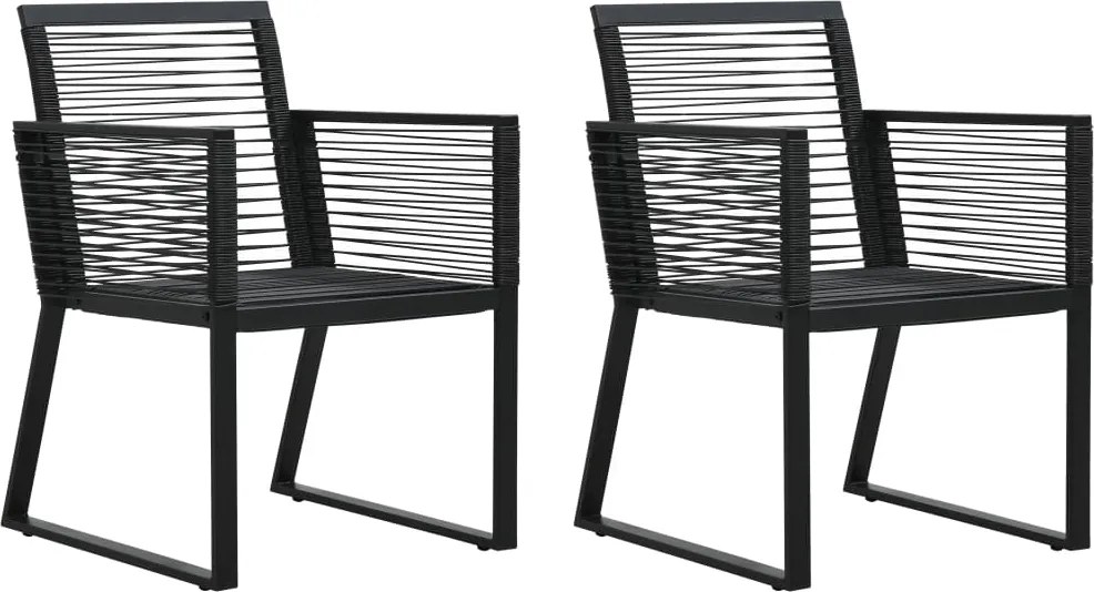 vidaXL 2 db fekete PVC rattan kerti szék