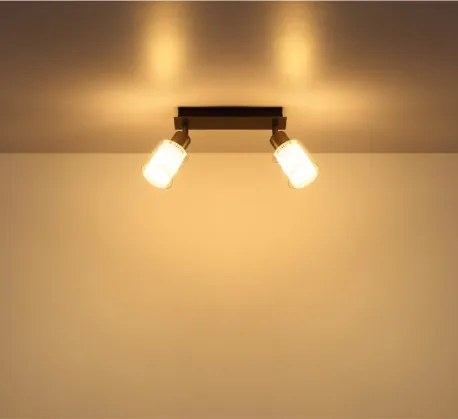 Globo 54456-2 Fali lámpa, matt fekete fém, krómozott/fehér üveg, HxSzxM: 280x80x186 mm, 2xE14 25W 230V izzók nélkül