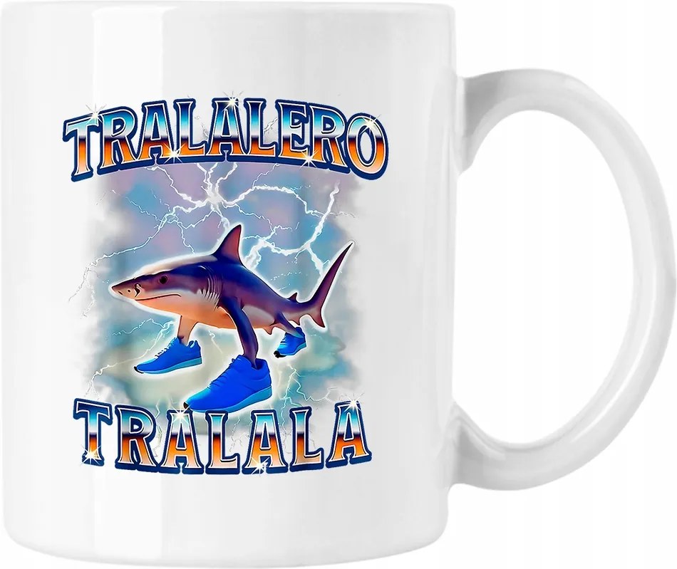 Bögre tralalero tralala cápa brainrot 1 Fehér 330ml