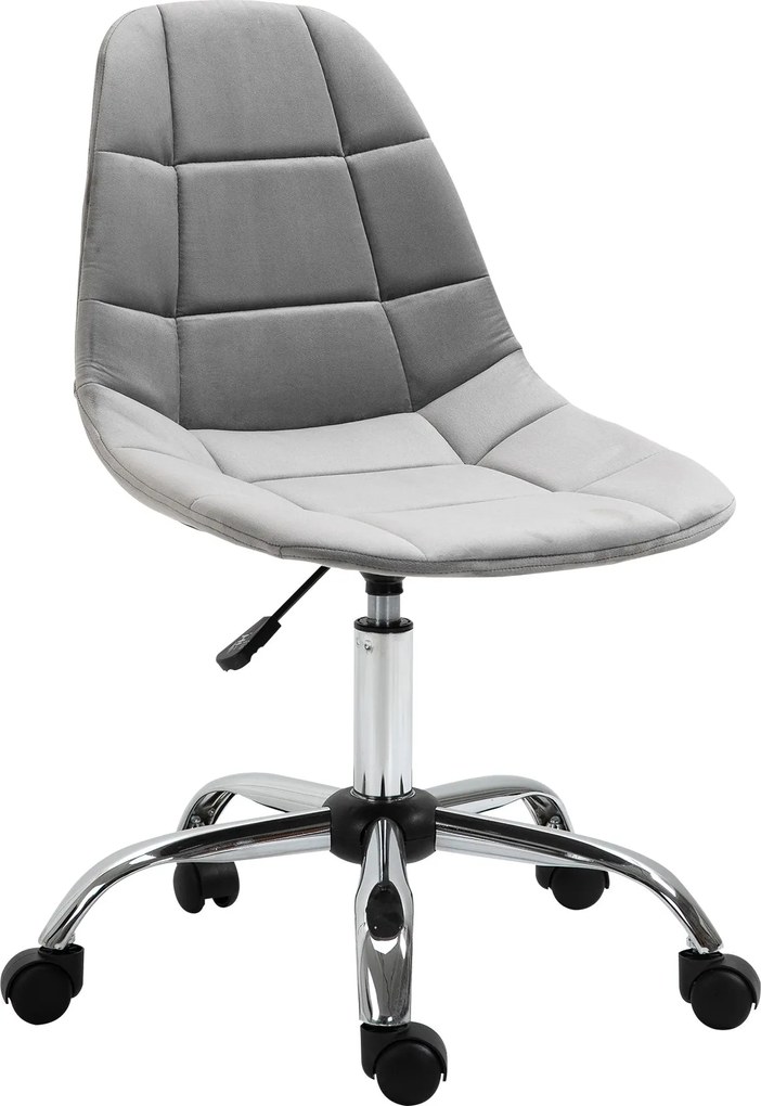 Vinsetto Forgószék, Ergonomikus és Állítható Karfa Nélkül, Szürke, 59x59x81-91cm | Aosom