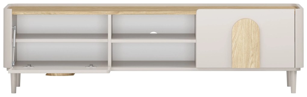 Amilio lábas TV szekrény 170 cm - kasmír / olajozott tölgy / világos tölgy fogantyúk
