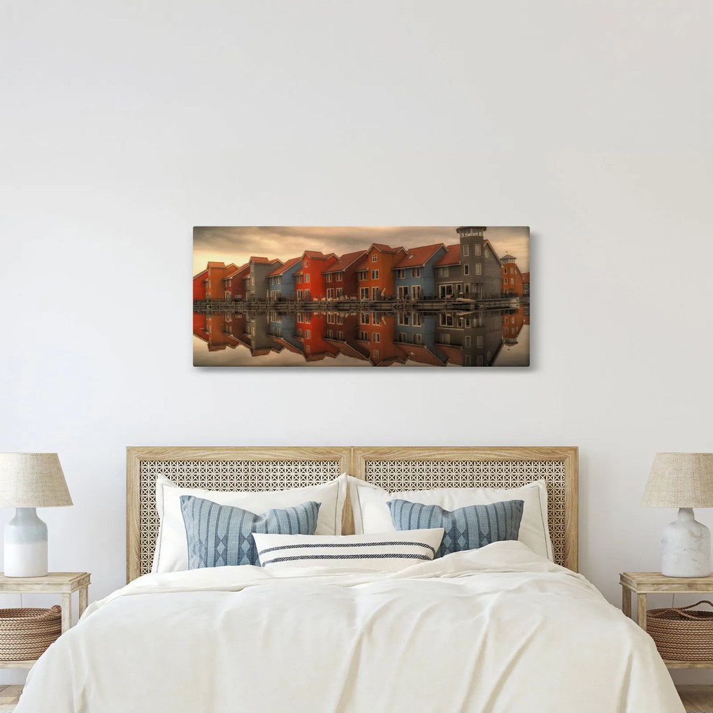 Színes házak képe (120x50 cm)