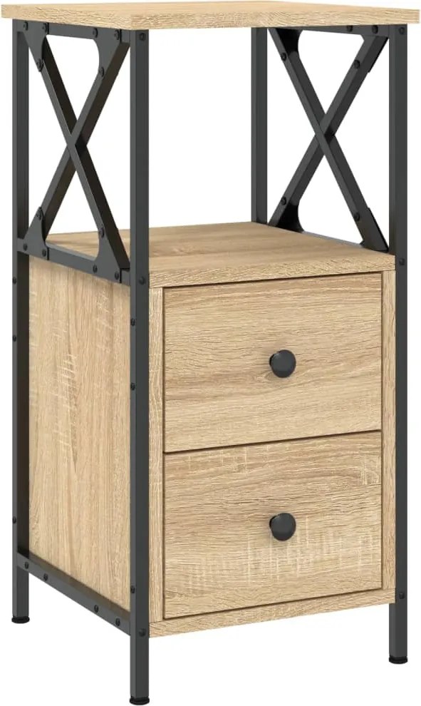 vidaXL sonoma tölgy színű szerelt fa éjjeliszekrény 34x35,5x70 cm