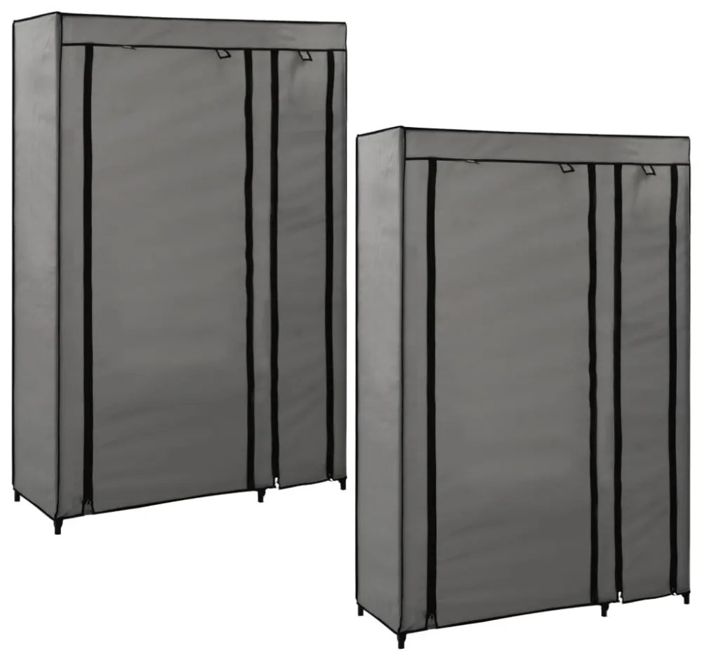 2 db szürke összecsukható szövet ruhásszekrény 110x45x175 cm