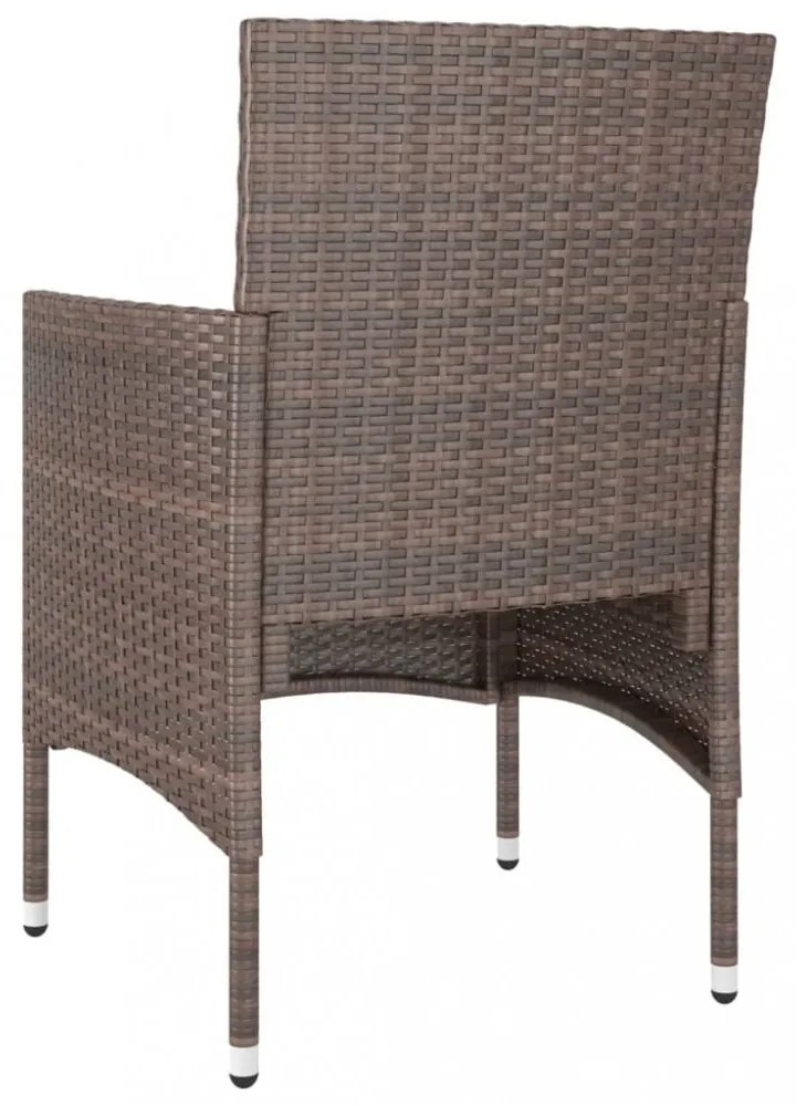 4 részes barna kerti polyrattan szék- és zsámolyszett