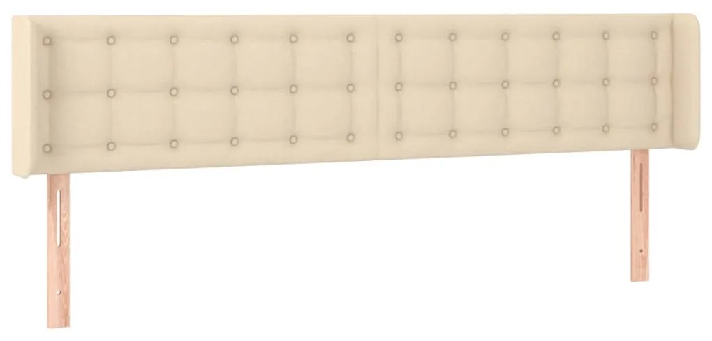 krémszínű szövet LED-es fejtámla 163 x 16 x 78/88 cm