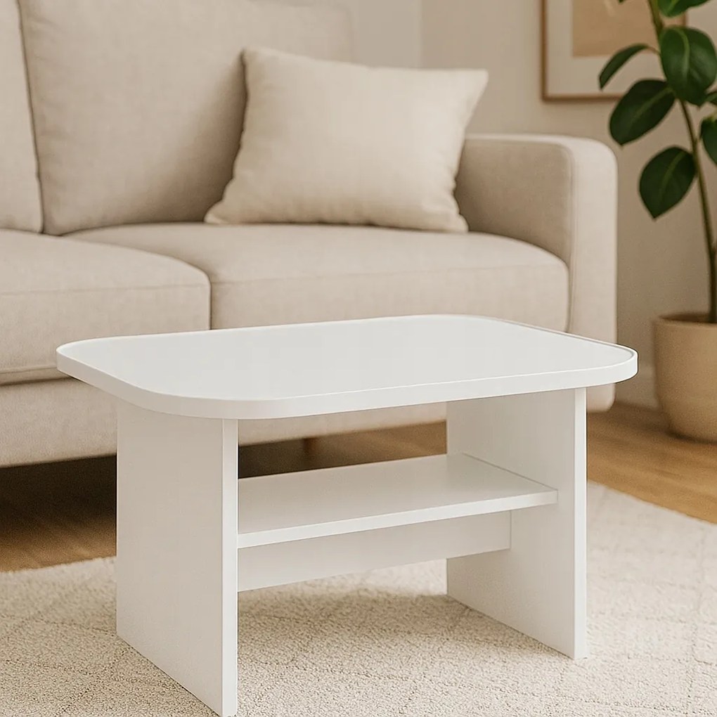 Ovális pad 69x51 nappali fehér matt