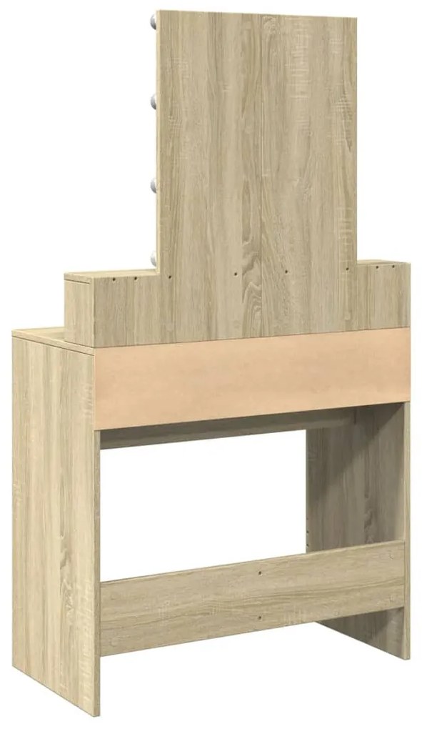 sonoma tölgy színű fésülködőasztal LED-del 80 x 41 x 144,5 cm