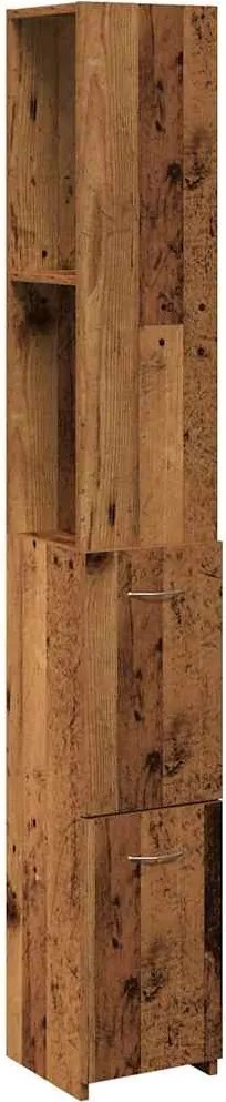 vidaXL antik fa színű szerelt fa fürdőszobaszekrény 25x25x170 cm