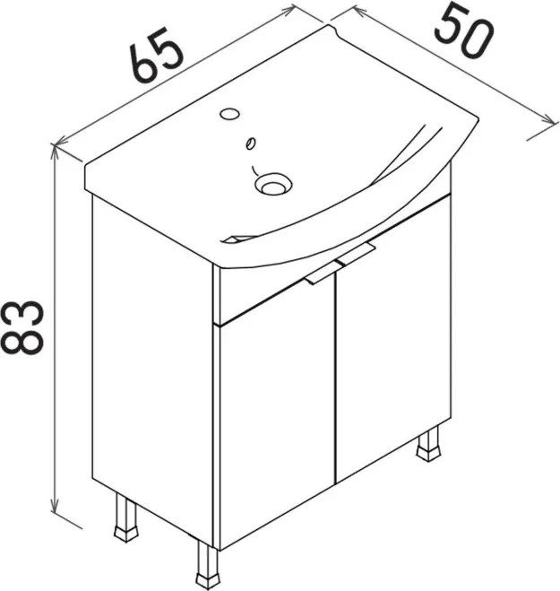 Purus mosdószekrény, 65 cm – TR785PNC1280